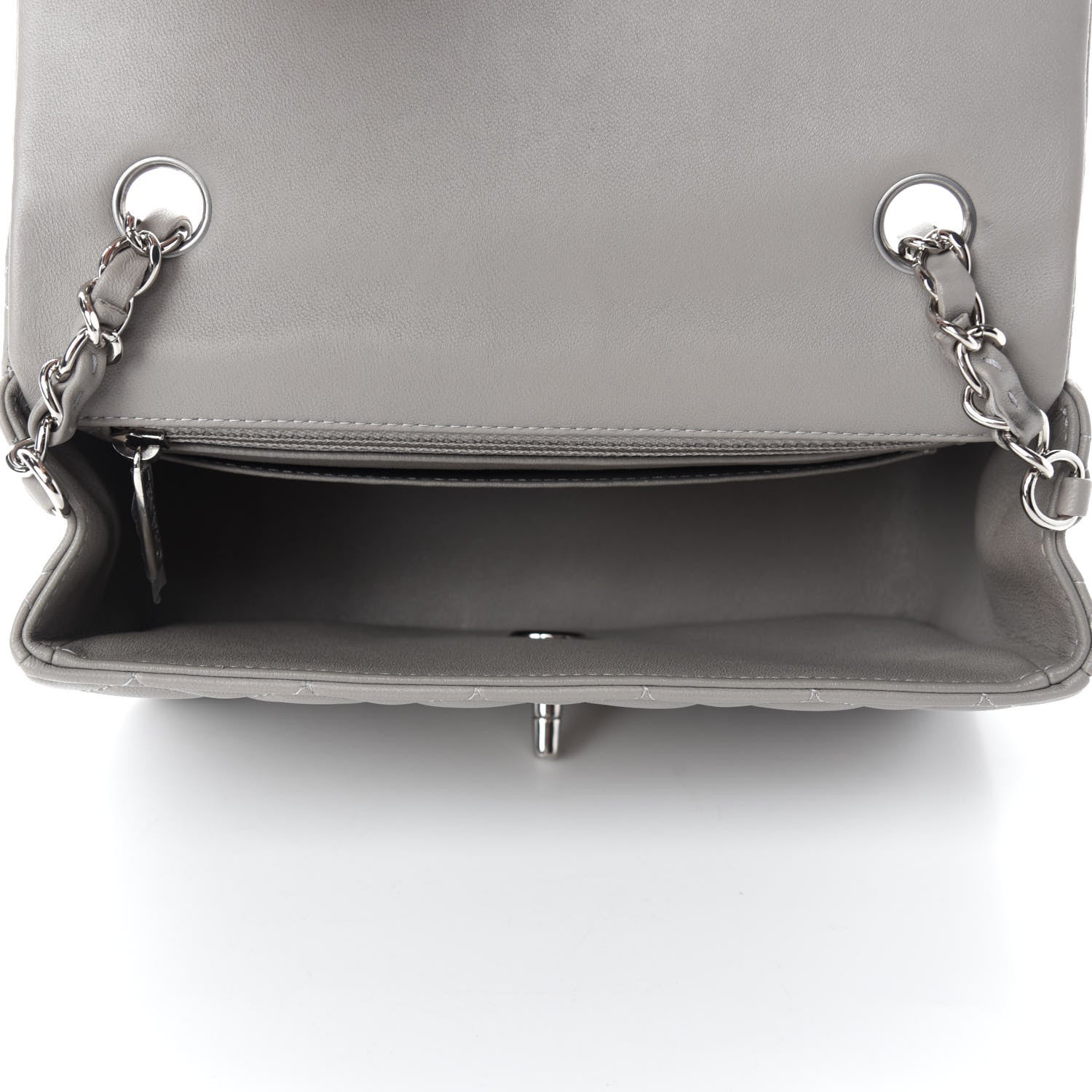 Chanel Lambskin Quilted Mini Rectangular Flap Grey 5 of 11