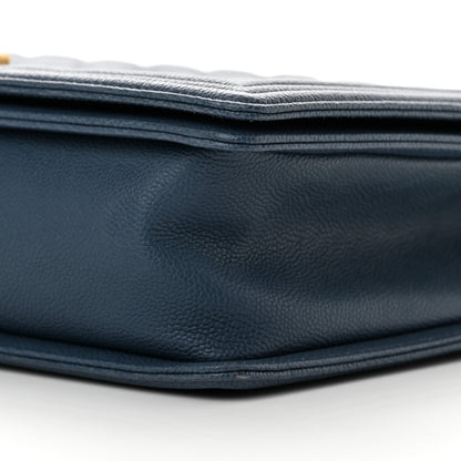 Chanel Caviar Quilted Large Boy Flap Blue 10 of 12