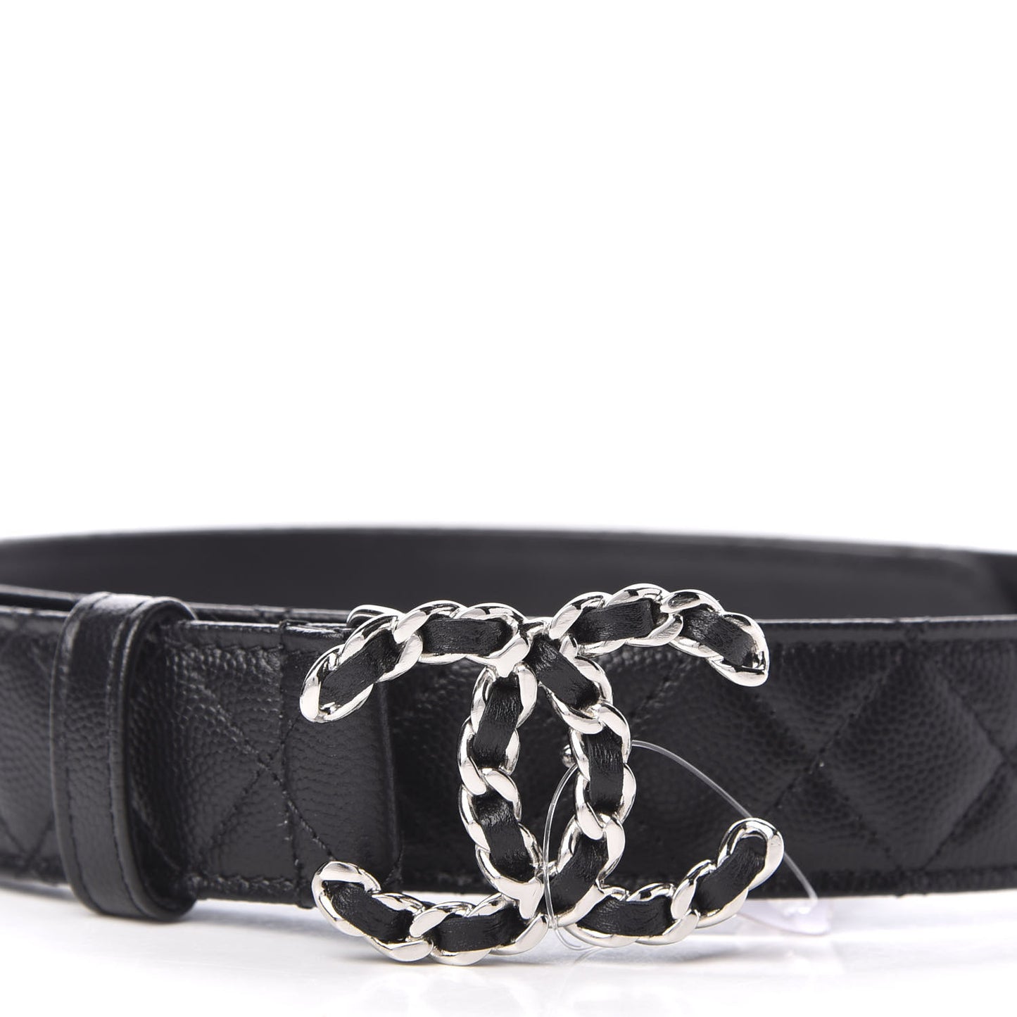 Lambskin Quilted CC Chain Belt 80 32 Black