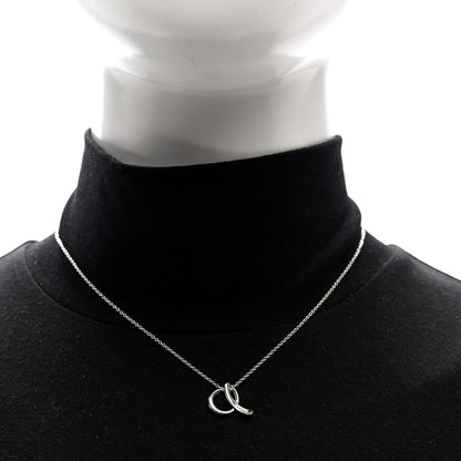 Tiffany Sterling Silver Diamond Elsa Peretti Letter A Pendant Necklace 2 of 4
