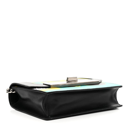 Prada City Calfskin Severine Mermaid Print Flap Black Mango 4 of 10
