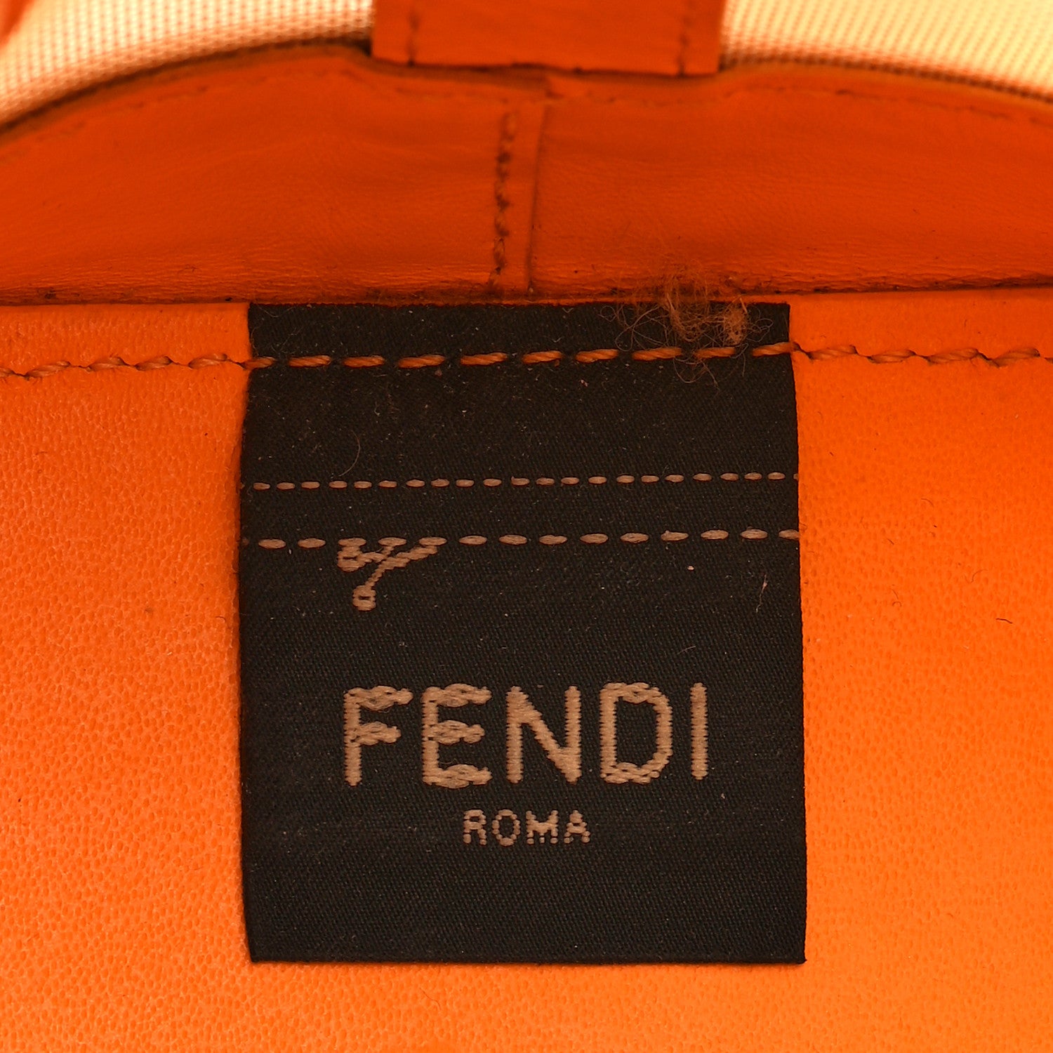 Fendi Mesh Vitello King F is Fendi Logo Embroidered Mini Mon Tresor Bucket Bag Aranciata Clementime 6 of 7