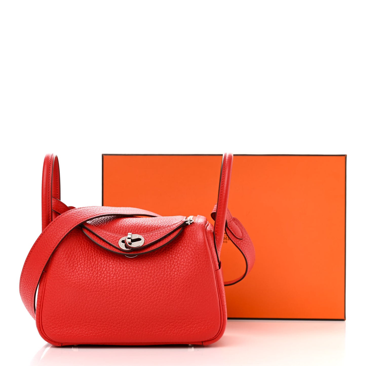 Taurillon Clemence Mini Lindy 20 Rouge De Coeur