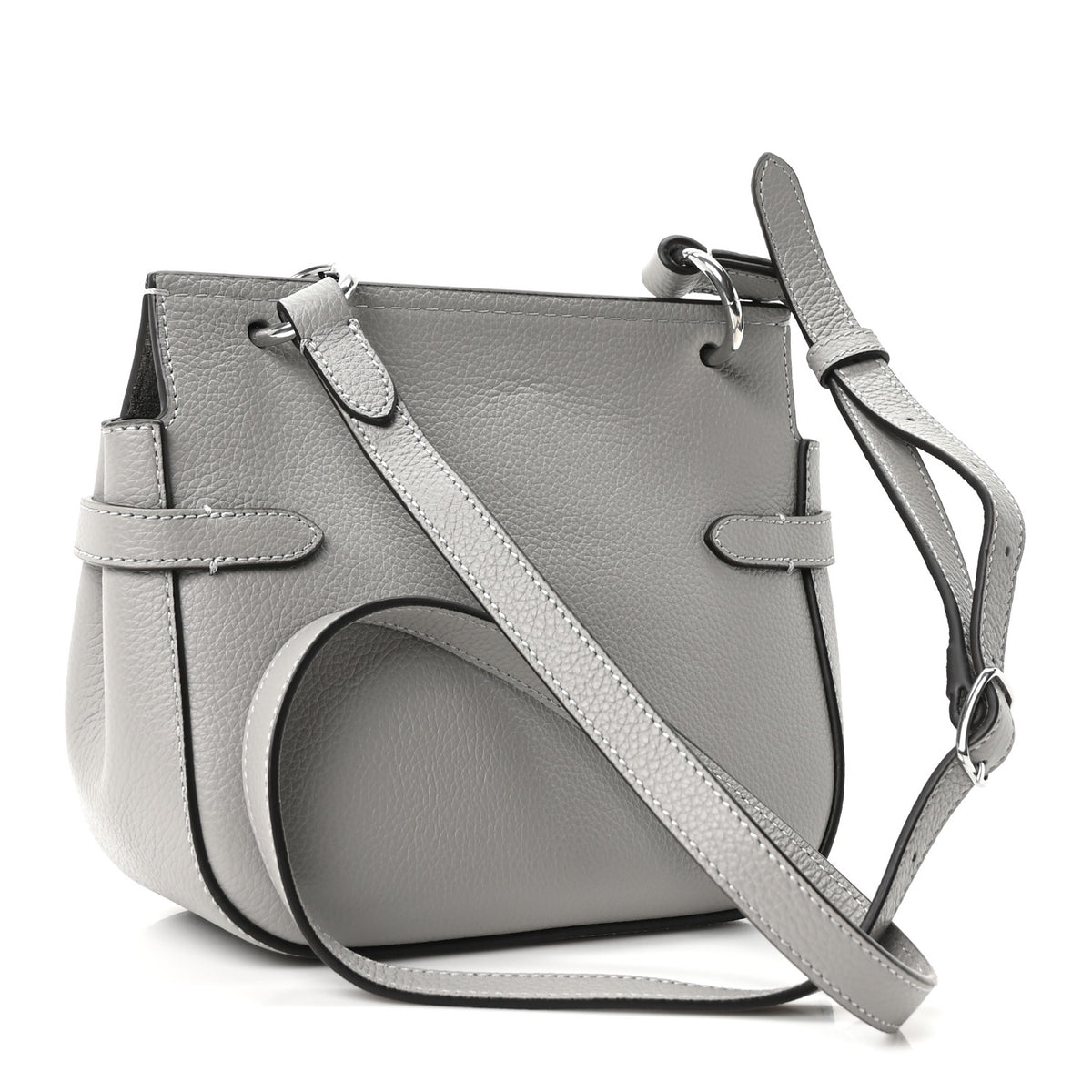 Small Classic Grain Calfskin Small Amberley Satchel Pale Grey