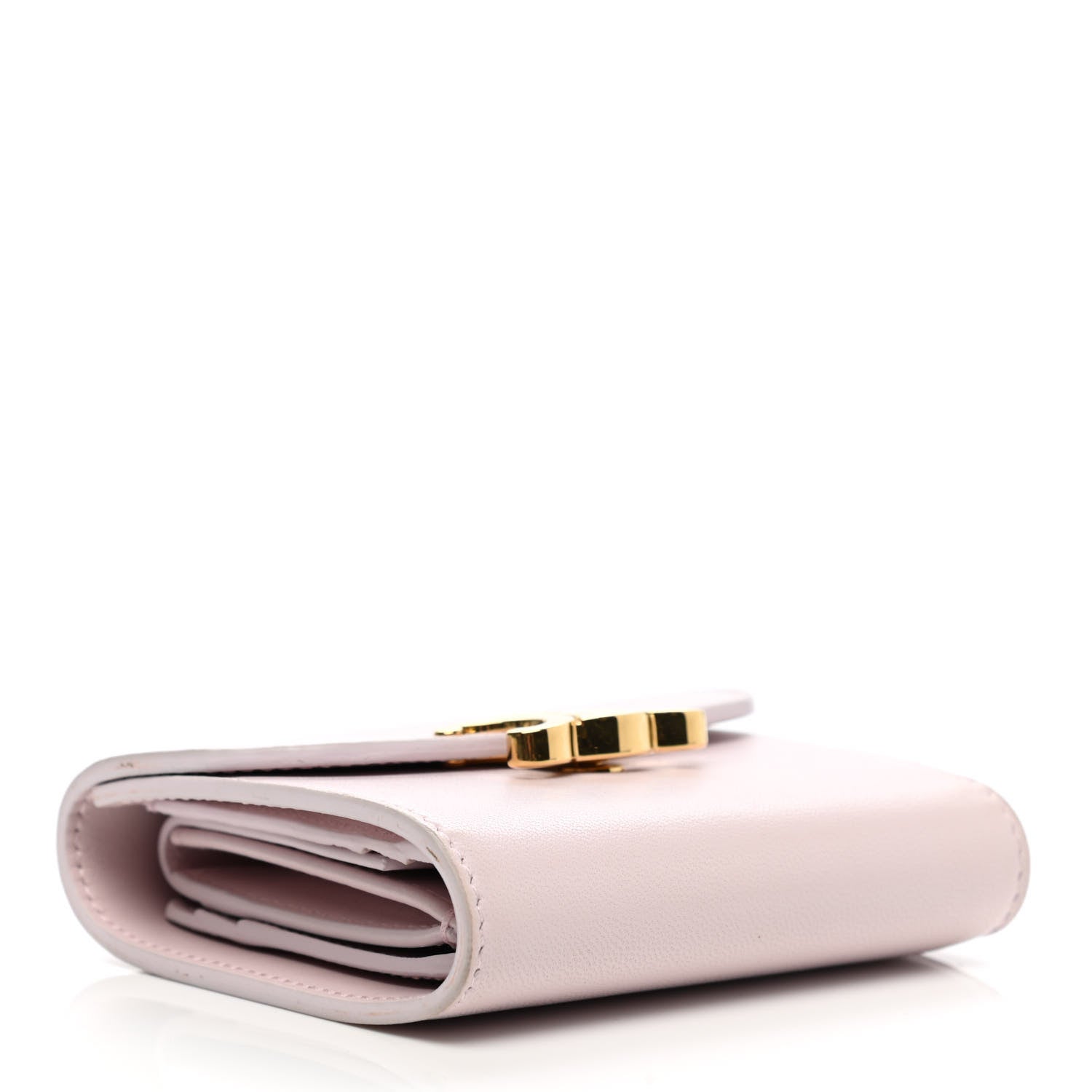 Celine Shiny Smooth Lambskin Small Triomphe Wallet Vintage Pink 4 of 10