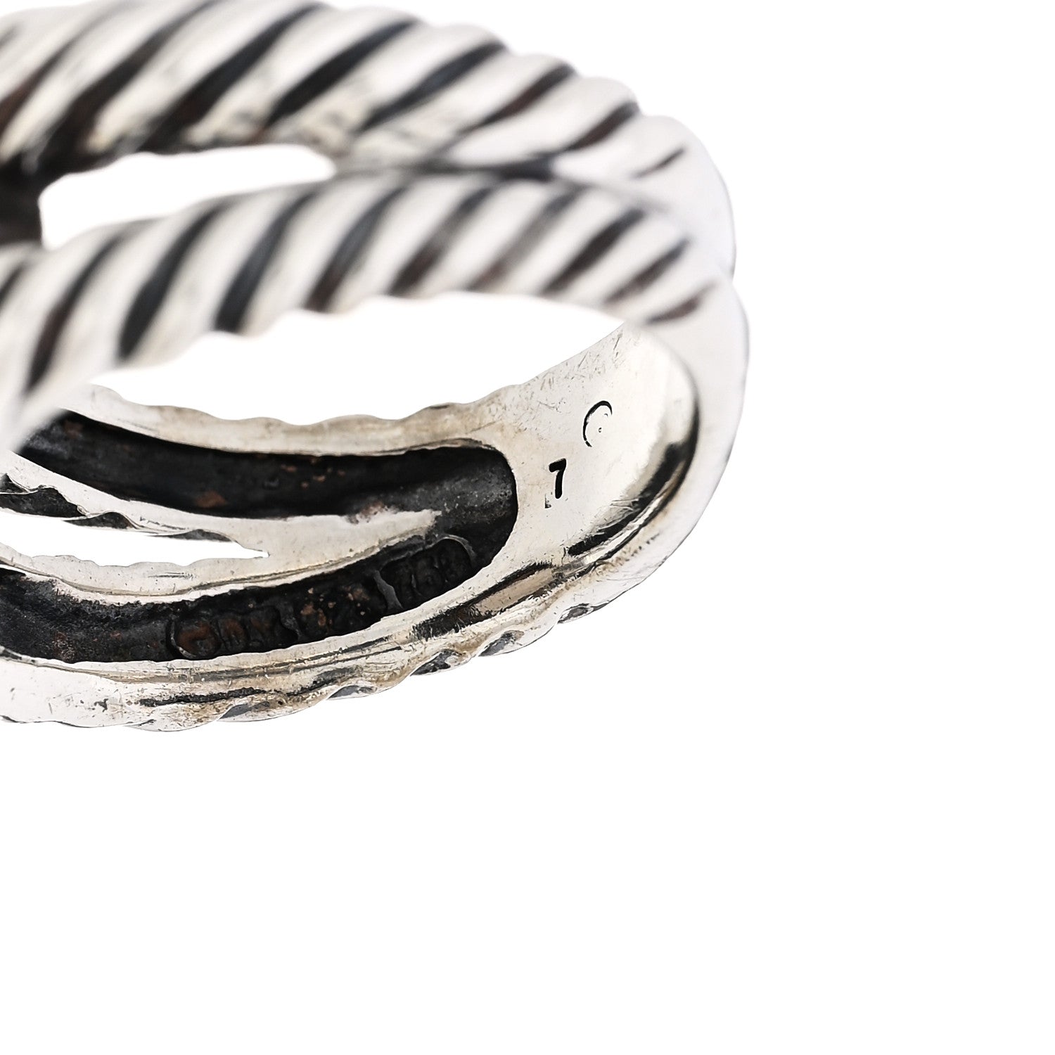 David Yurman Sterling Silver 18K Yellow Gold Diamond Smoky Quartz 11mm Albion Ring 53 6.5 6 of 7