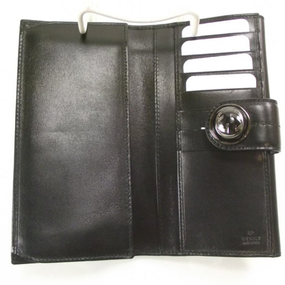 Leather Galaxy Continental Wallet Metallic Black