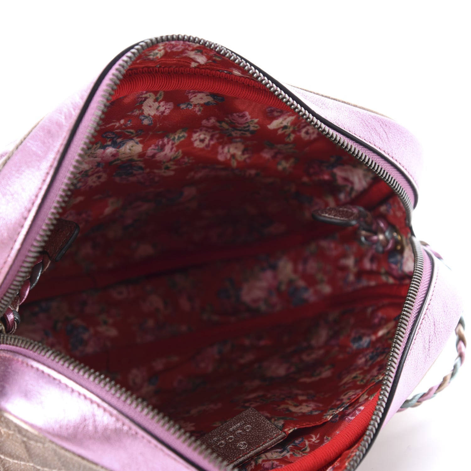 Gucci Laminated Nappa Trapuntata Small Zumi Shoulder Bag Rosa Lago Rame 4 of 9