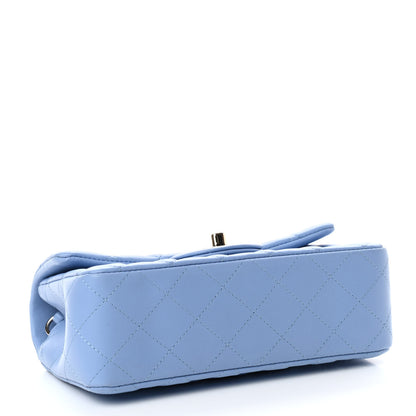Chanel Lambskin Quilted Mini Rectangular Flap Light Blue 4 of 10