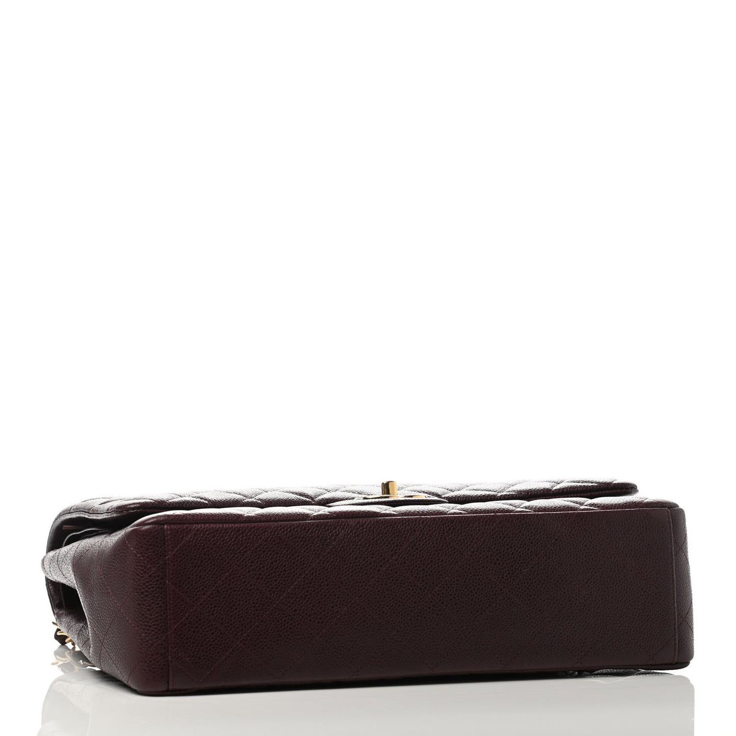 Caviar Quilted Maxi Double Flap Burgundy