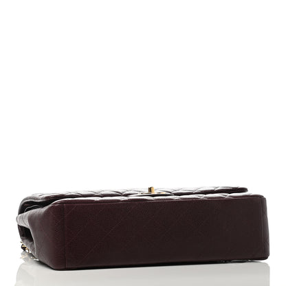 Chanel Caviar Quilted Maxi Double Flap Burgundy 3 of 4