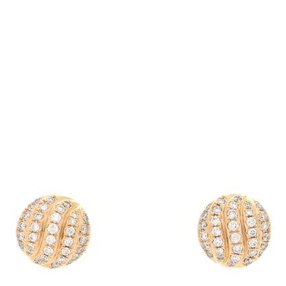 David Yurman 18K Yellow Gold Diamond 8mm Cable Collectibles Stud Earrings 1 of 4