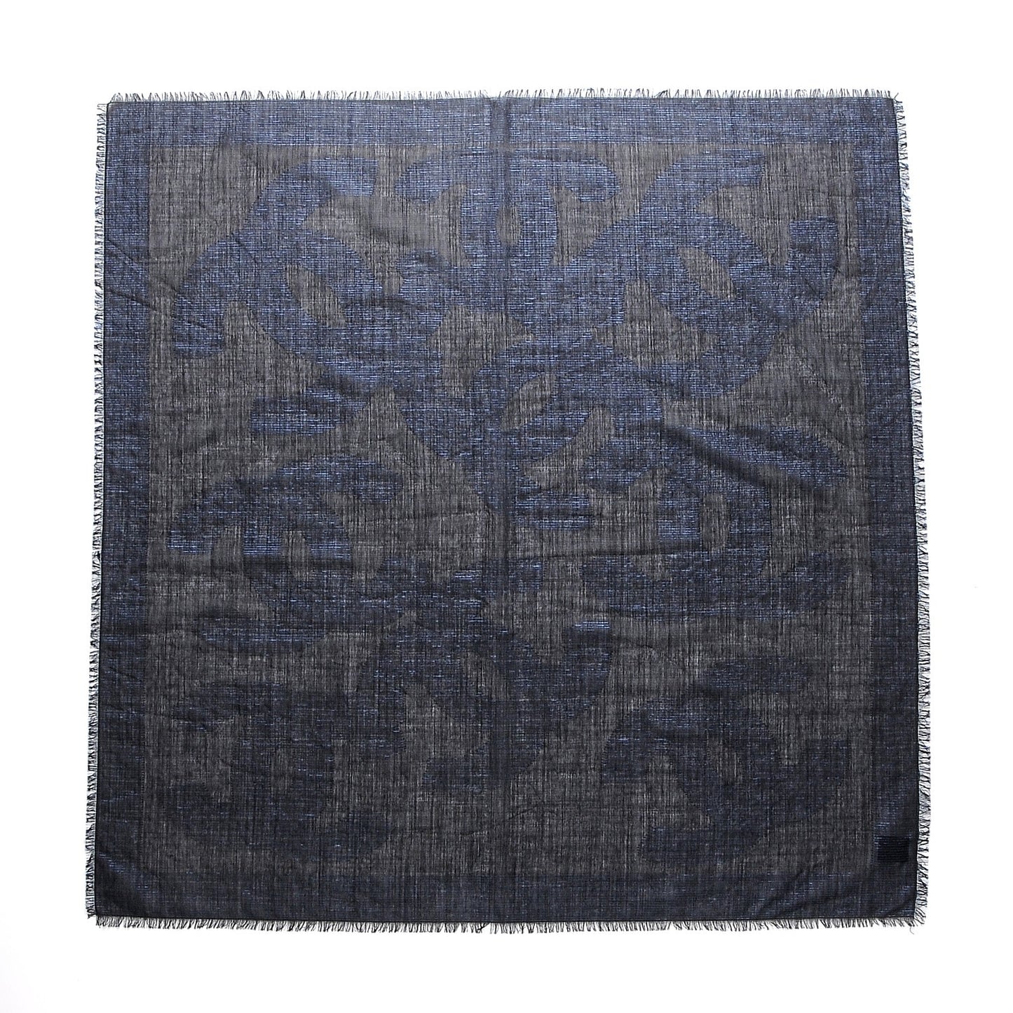 Cashmere Wool Silk CC Logo Scarf Black