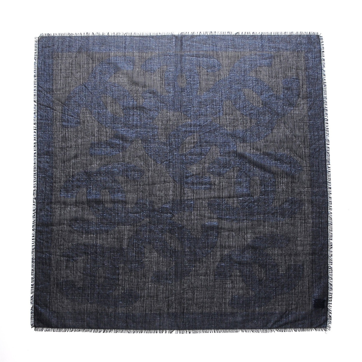 Chanel Cashmere Wool Silk CC Logo Scarf Black 1 of 5