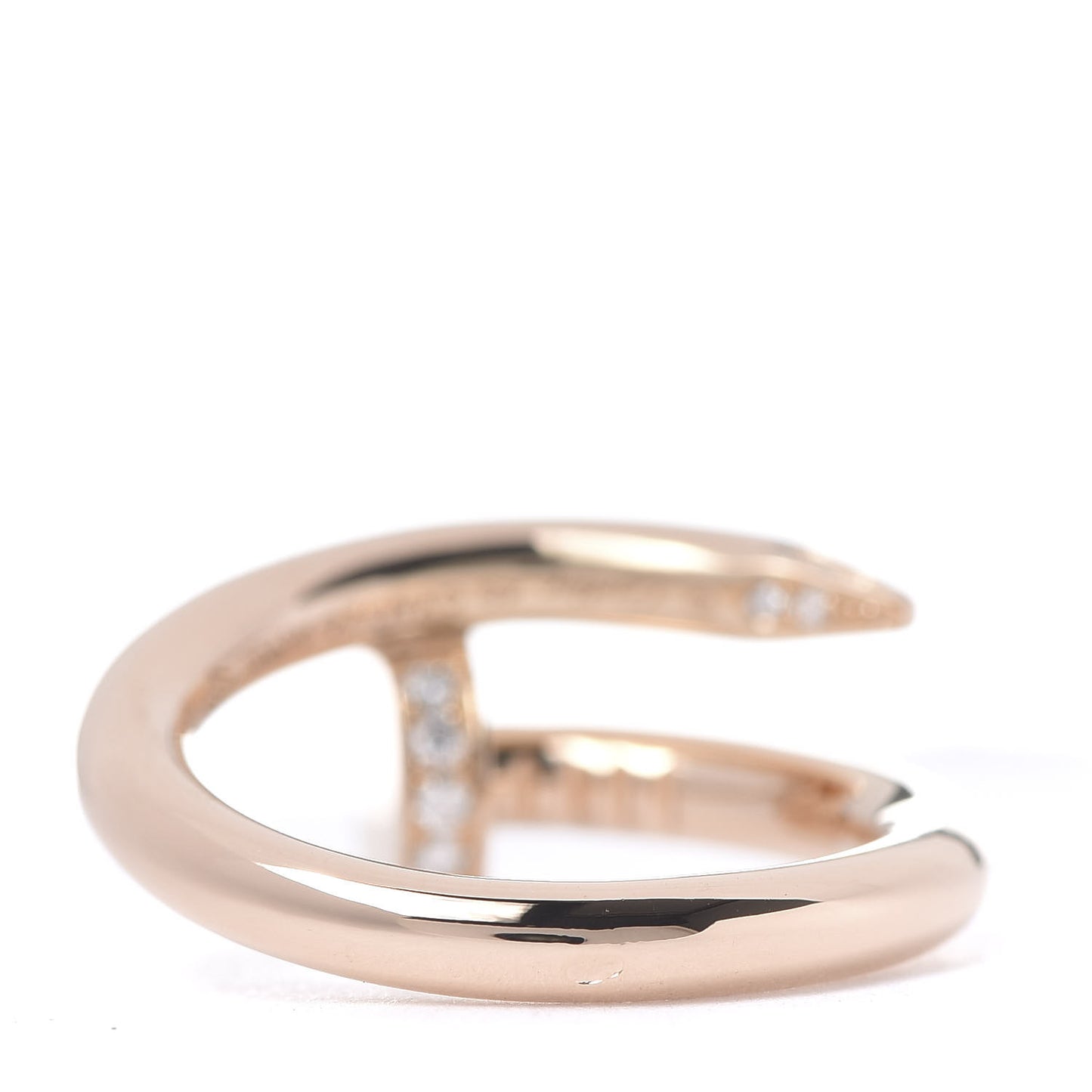 18K Pink Gold Diamond Juste Un Clou Ring 49 4.75