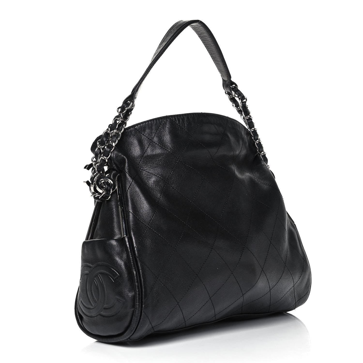 Chanel Lambskin Stitched Medium Ultimate Soft Tote Black 3 of 10