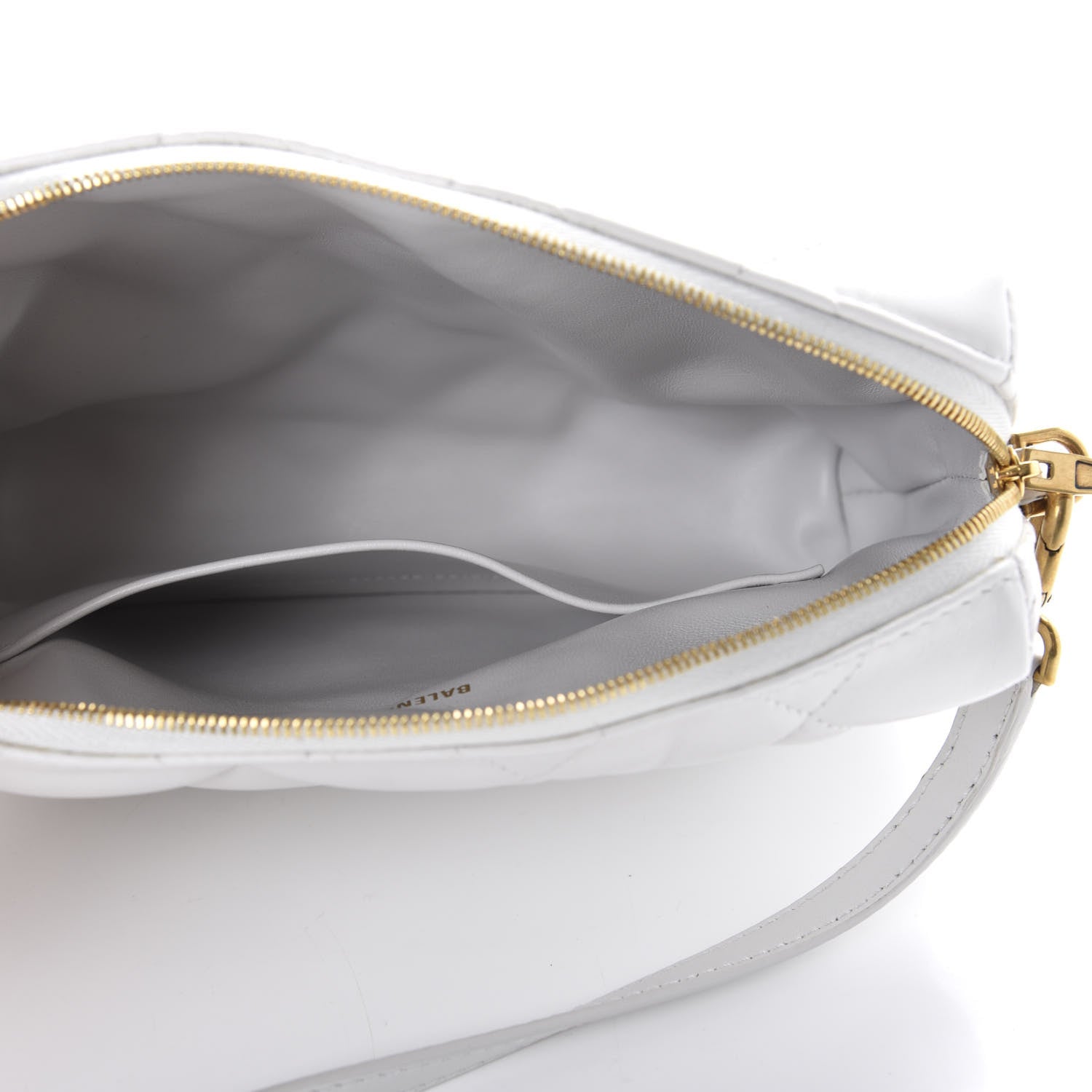 Balenciaga Nappa Calfskin Quilted Touch B Camera Shoulder Bag White 5 of 11