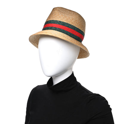 Gucci Abaca Straw Web Fedora Hat M 2 of 9