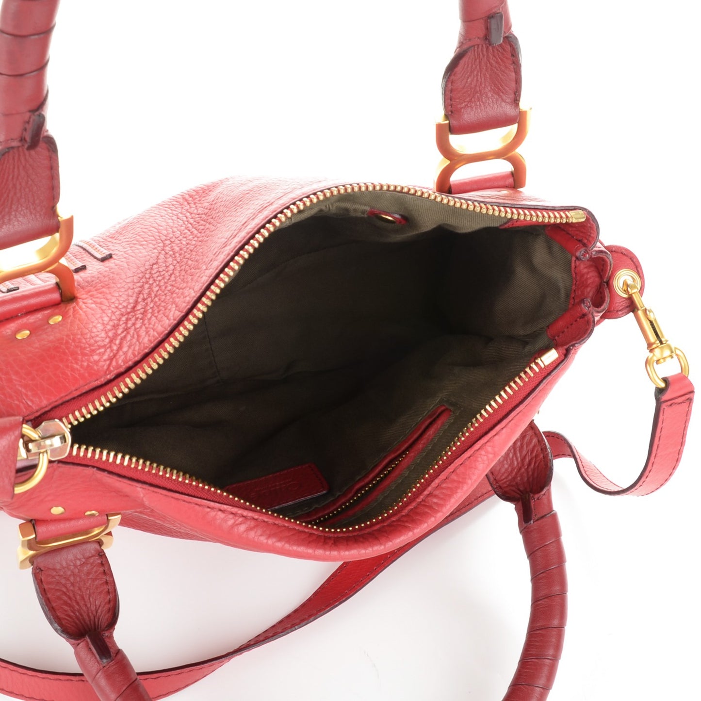 Calfskin Medium Marcie Satchel Red