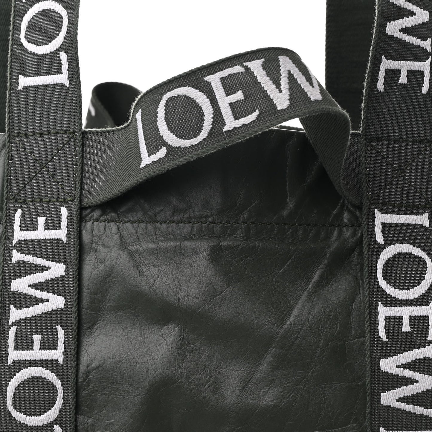 Paper Calfskin Fold Shopper Tote Green