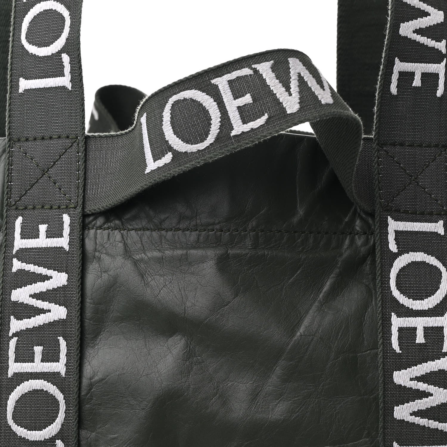 Loewe Paper Calfskin Fold Shopper Tote Green 7 of 10