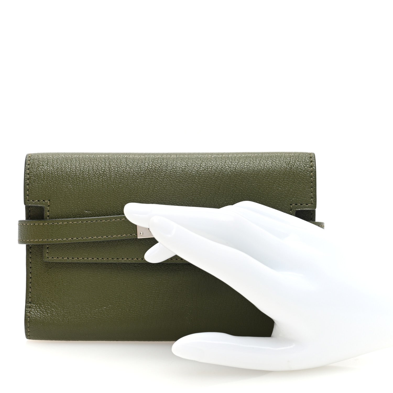 Hermes Chevre Mysore Kelly Medium Wallet Vert Veronese 2 of 9