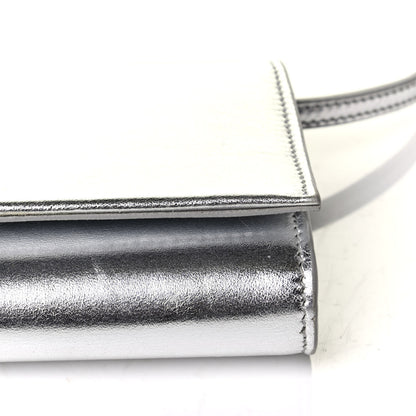 Saint Laurent Metallic Nappa Silk Fetiche Clutch Argento 5 of 7