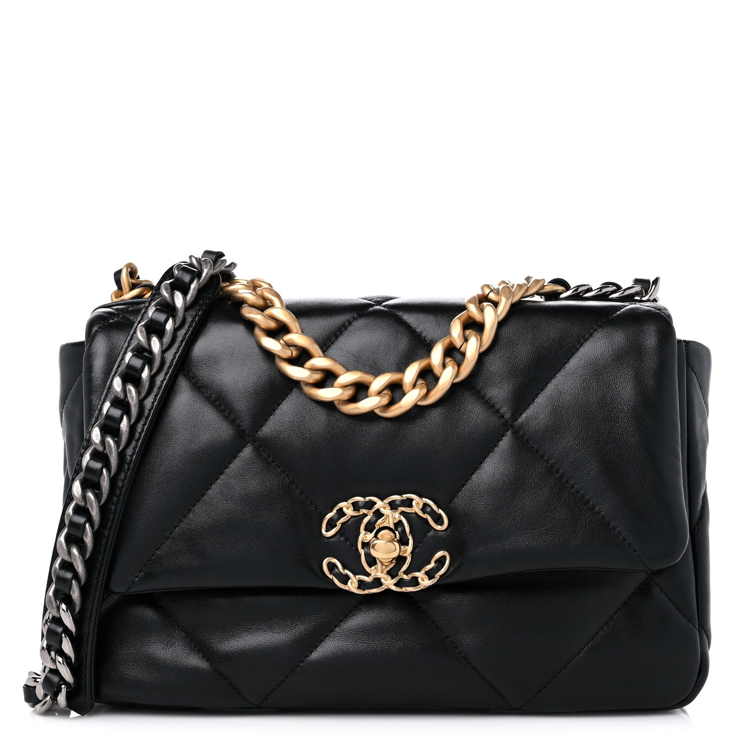 Chanel Lambskin Quilted Medium Chanel 19 Flap Black 1 of 9