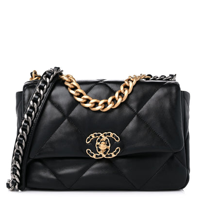 Chanel Lambskin Quilted Medium Chanel 19 Flap Black 1 of 9