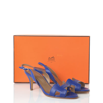Hermes Nappa Night 70 Slingback Sandals 36 Bleu Electrique 8 of 8