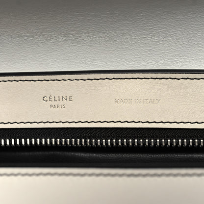 Celine Calfskin Lizard Embossed Small Trapeze Off-White Black 6 of 11