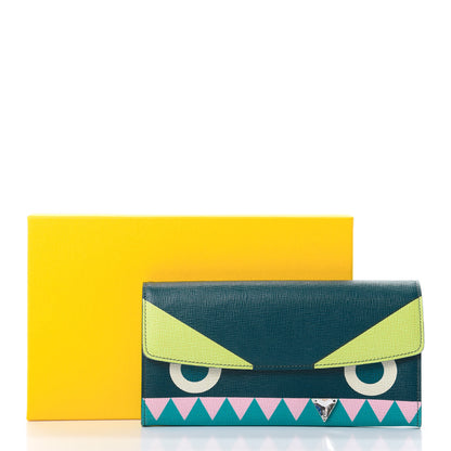 Fendi Vitello Crystal Tooth Monster Continental Wallet Oceano Multicolor 8 of 8