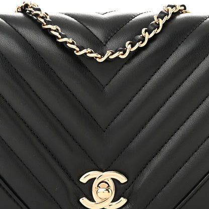 Chanel Calfskin Chevron Quilted Mini Statement Flap Black 8 of 11