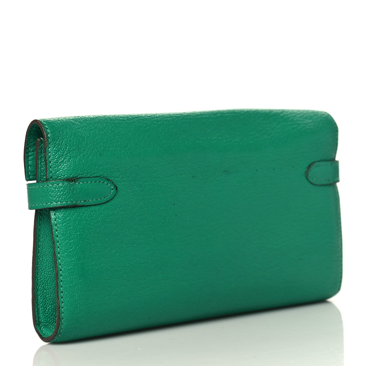 Hermes Chevre Mysore Kelly Longue Wallet Menthe 3 of 12
