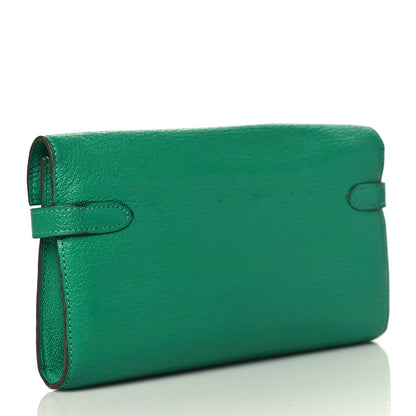 Hermes Chevre Mysore Kelly Longue Wallet Menthe 3 of 12