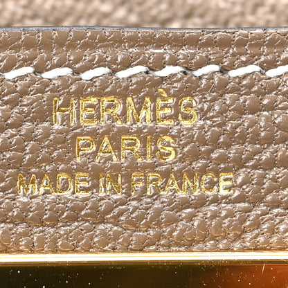 Hermes Chevre Chandra Kelly Pocket Compact Wallet Etoupe 6 of 6