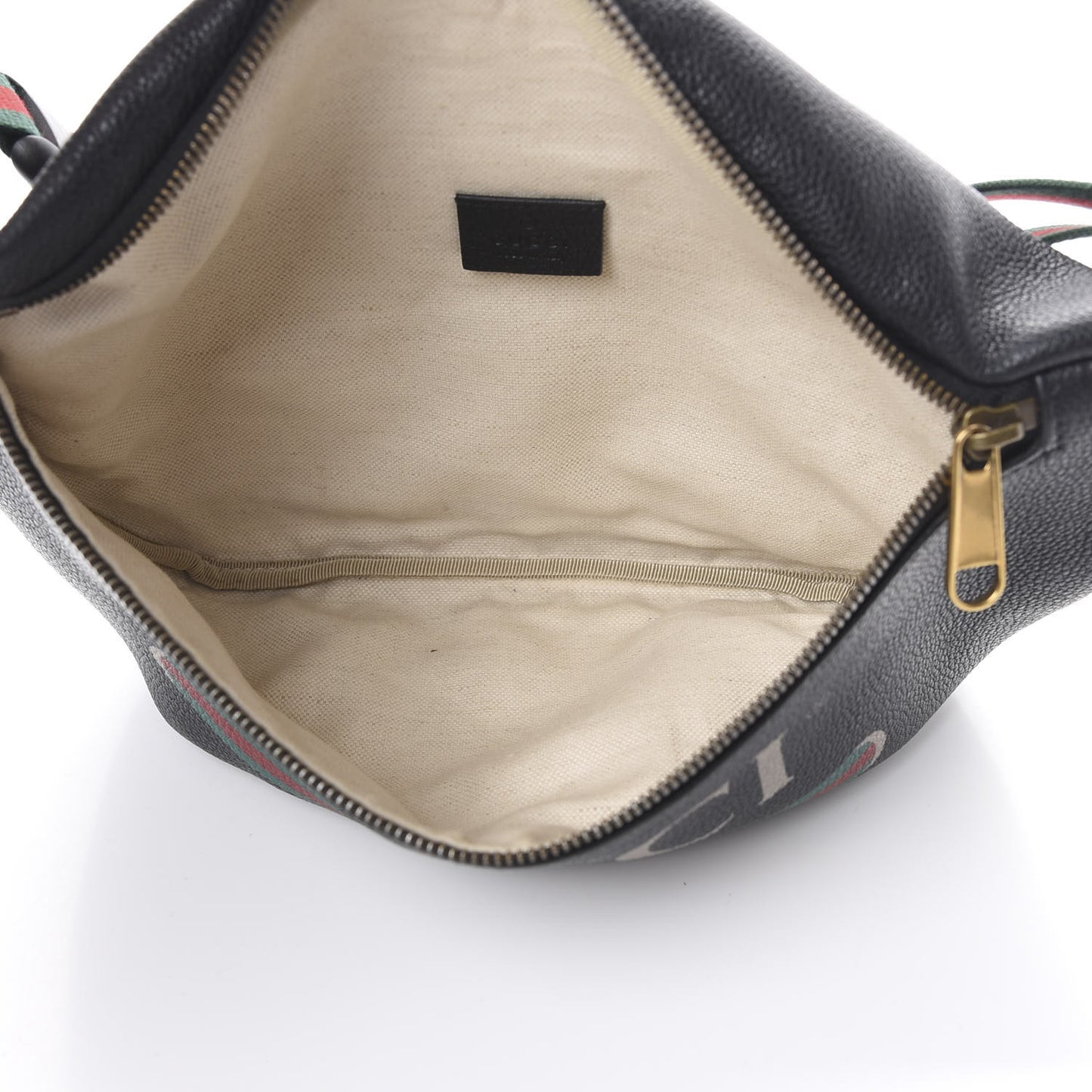 Grained Calfskin Logo Belt Bag Black