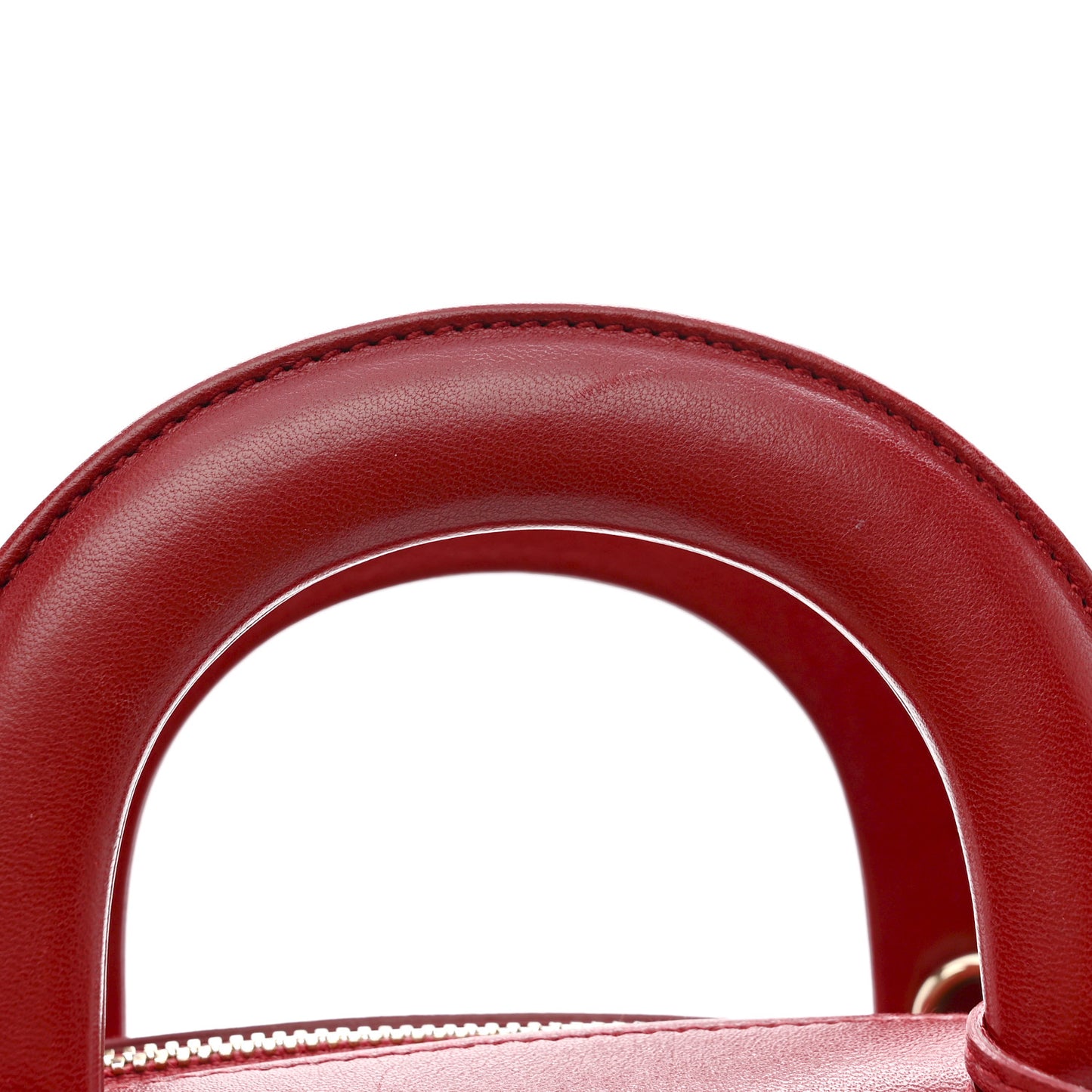 Lambskin Cannage Lily Tote Dark Red