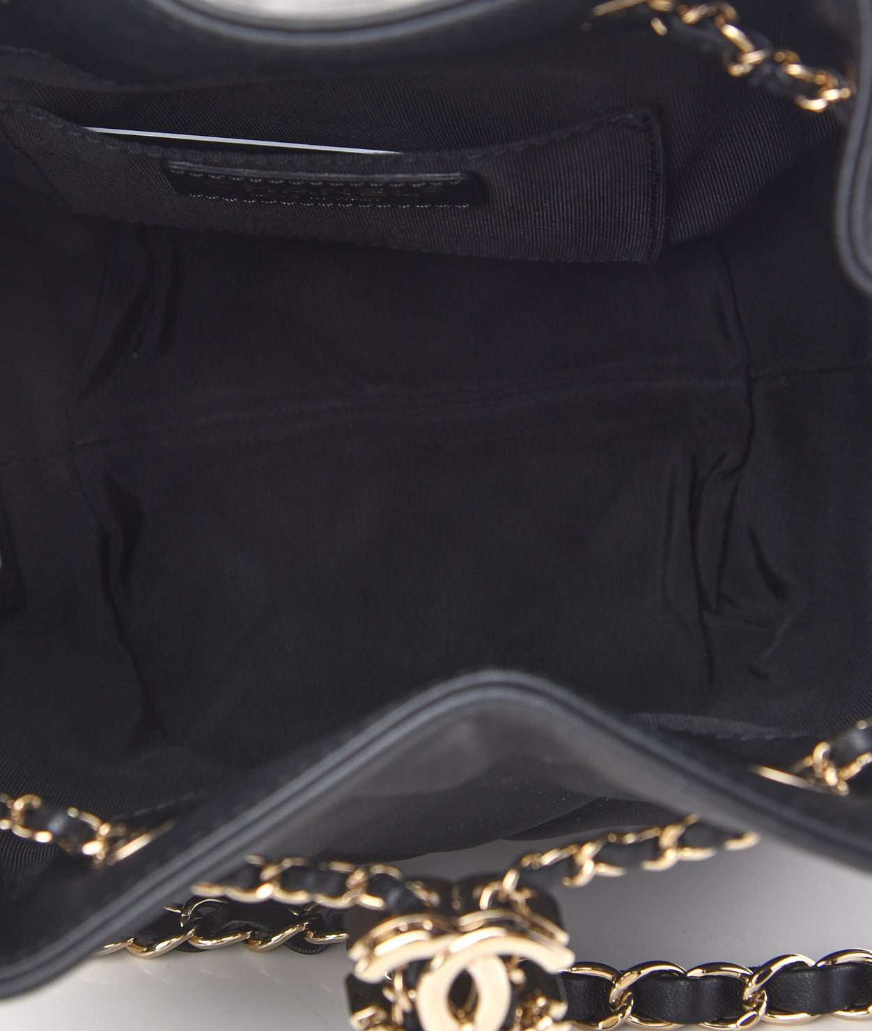 Chanel Lambskin Quilted CC Dweller Drawstring Bucket Bag Black 5 of 9