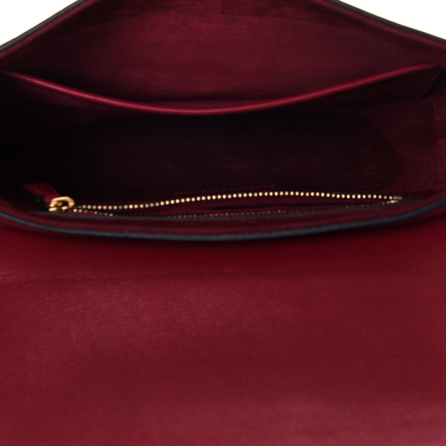 Calfskin D Fence Saddle Bag Black Red