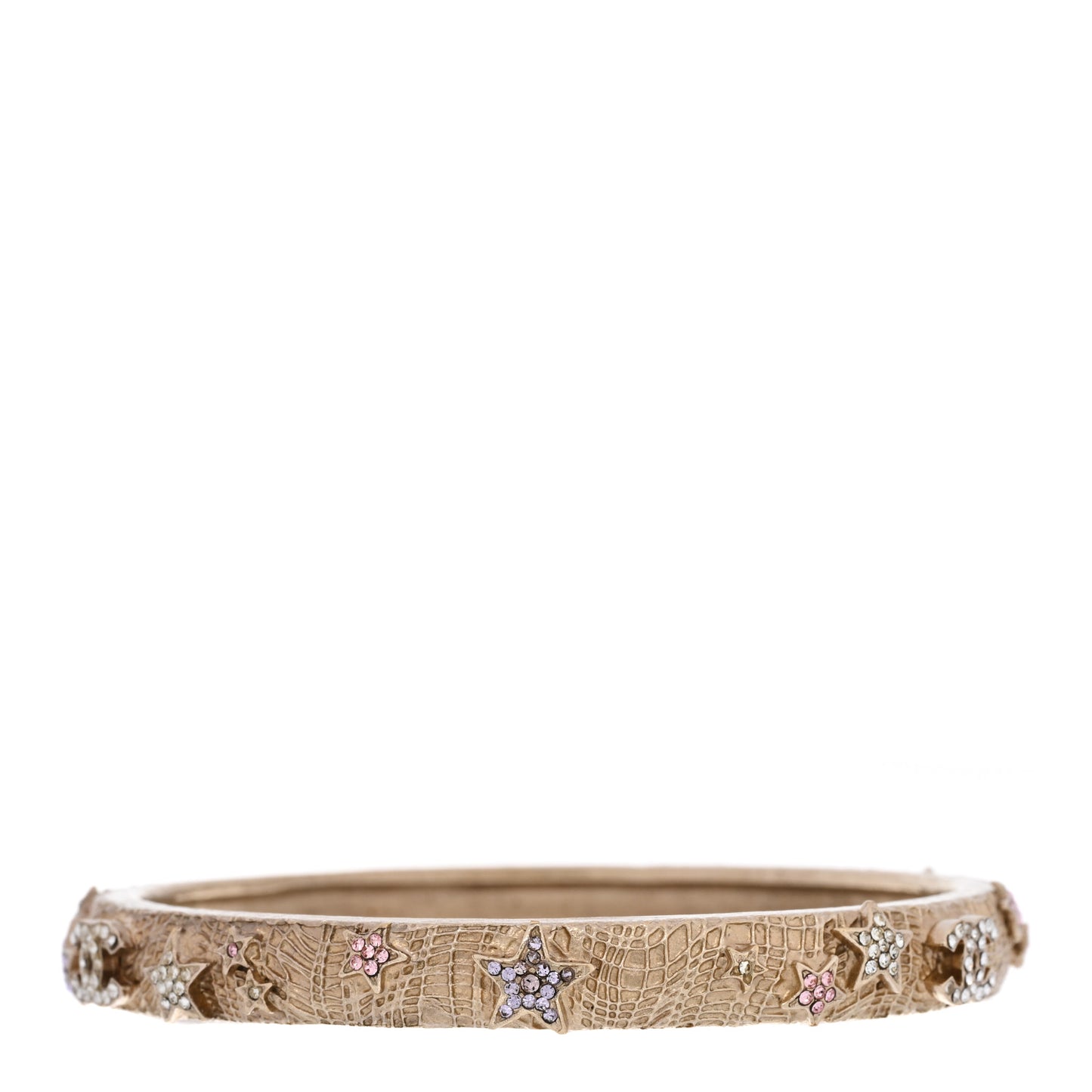 Crystal CC Star Bangle Bracelet Pink Gold