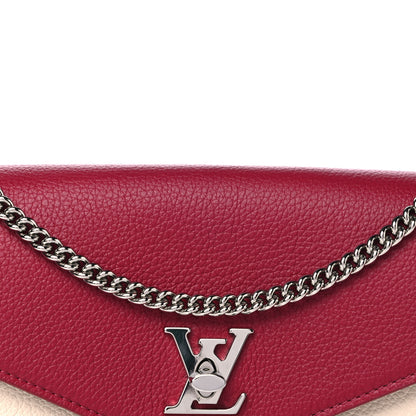 Louis Vuitton Calfskin My Lockme Chain Pochette Lie De Vin Etain Creme 12 of 14