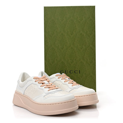 Gucci Calfskin GG Tennis Embossed Womens Platform 55mm Sneakers 37 White 9 of 9