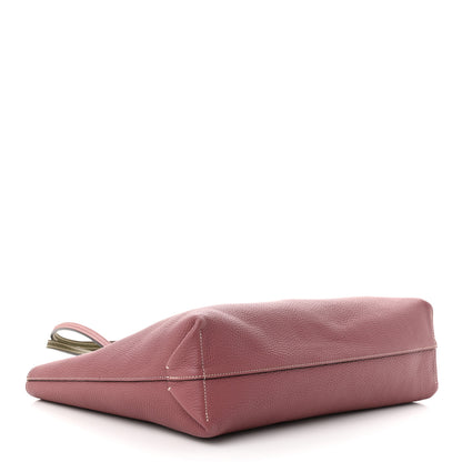Moynat Taurillon Blush Calfskin Reversible Tote Dark Green Pink 6 of 16