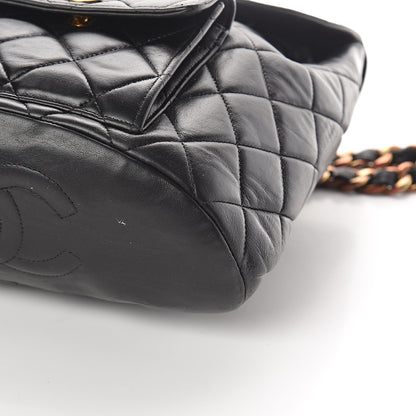 Chanel Lambskin Quilted Drawstring Backpack Black 8 of 8