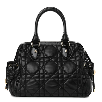 Christian Dior Lambskin Cannage 2 Dior Zip Top Satchel Black 1 of 9