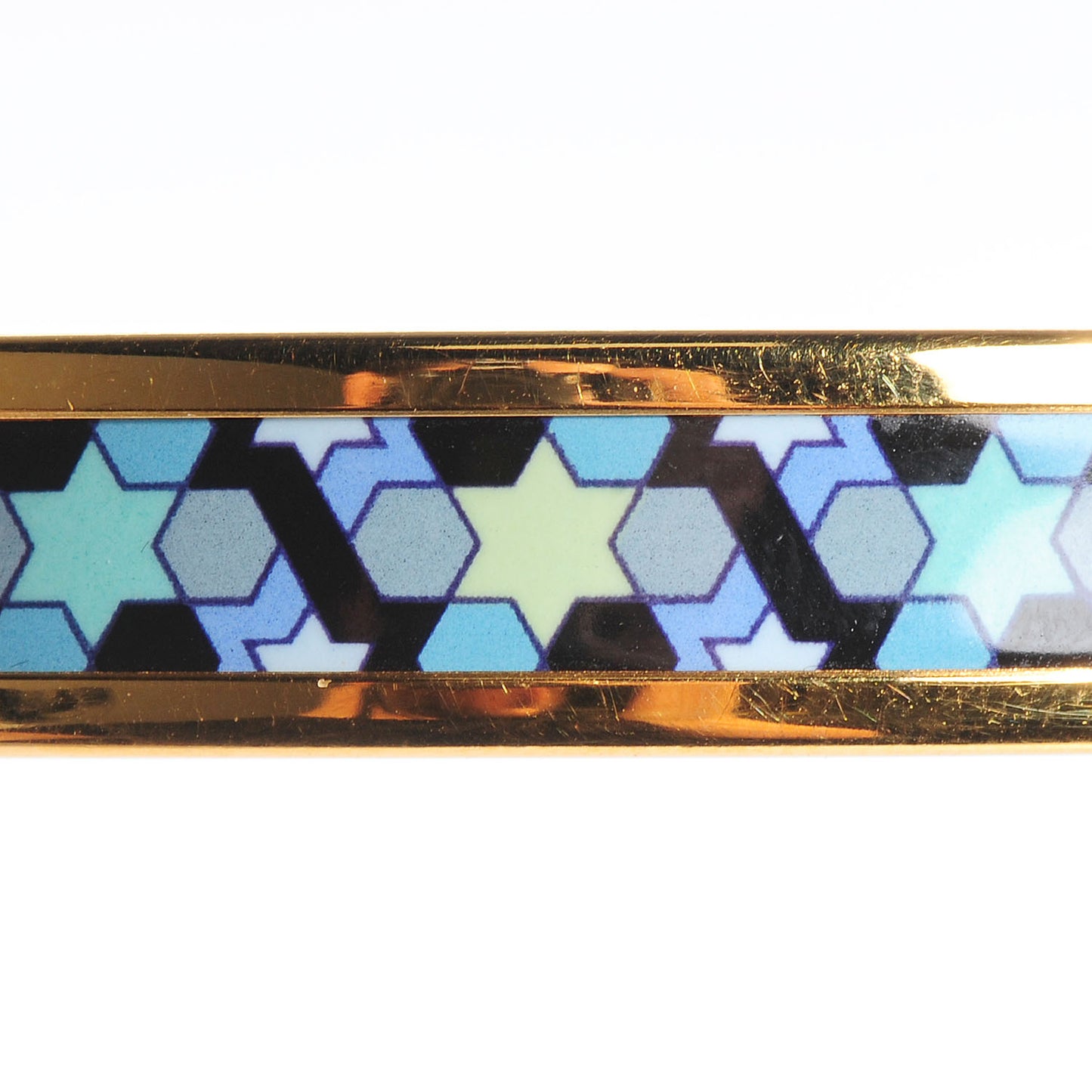 Enamel Printed Narrow Rose de Compas Bracelet 62 Ciel