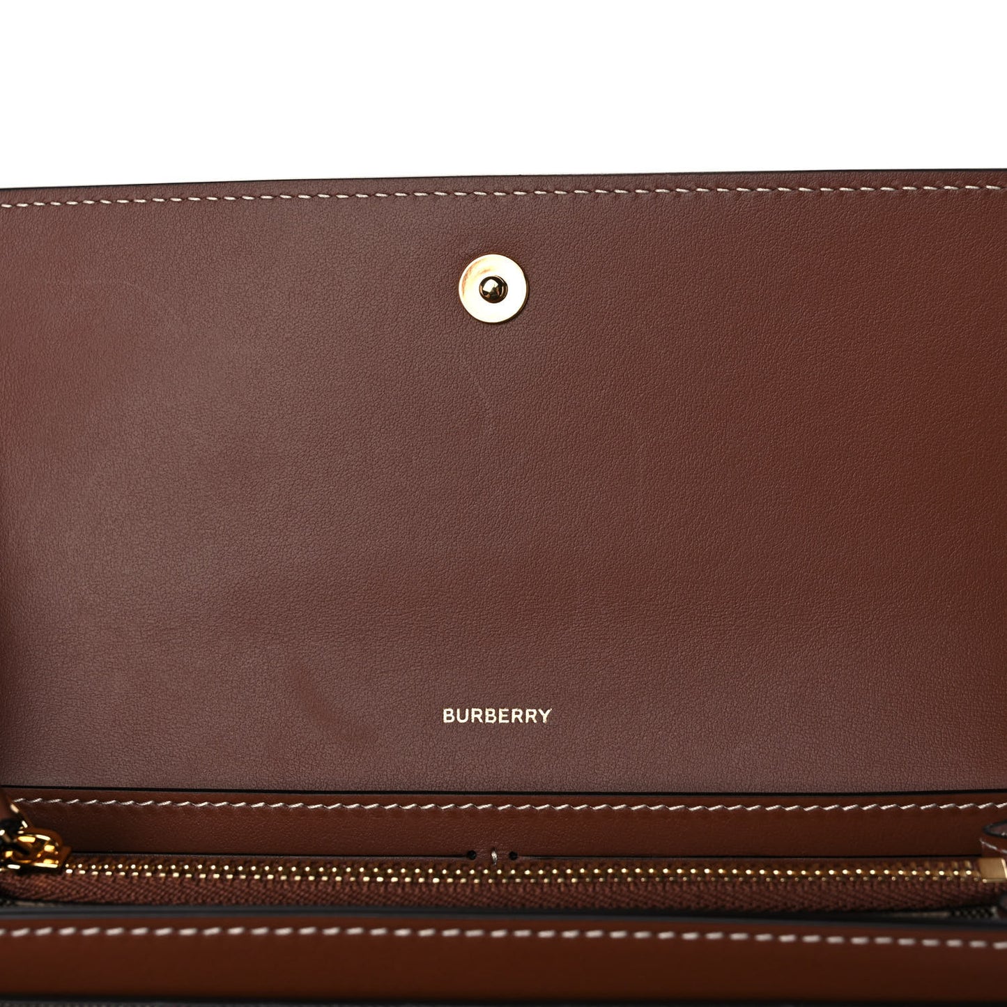 Vintage Check Grain Calfskin Halton Wallet Tan