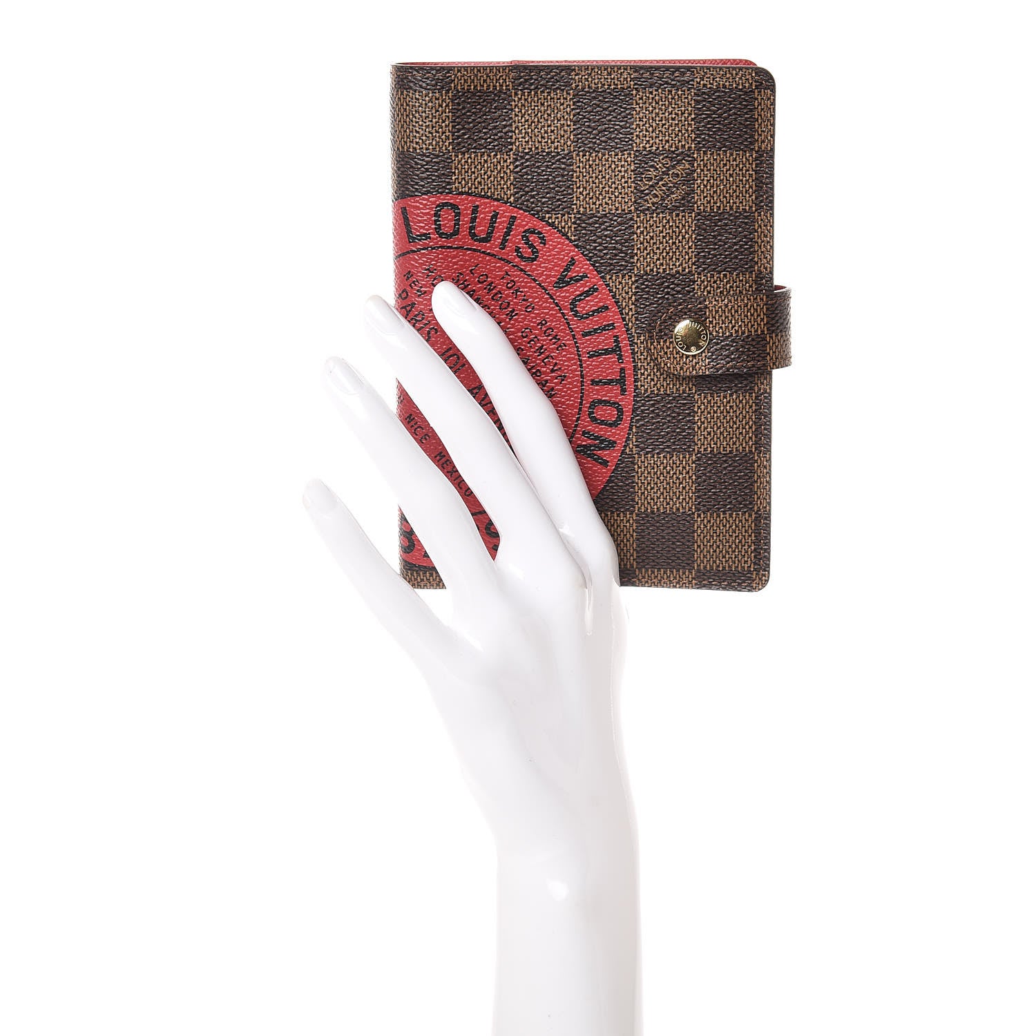 Louis Vuitton Damier Ebene Complice Trunks and Bags Small Ring Agenda Red 2 of 6