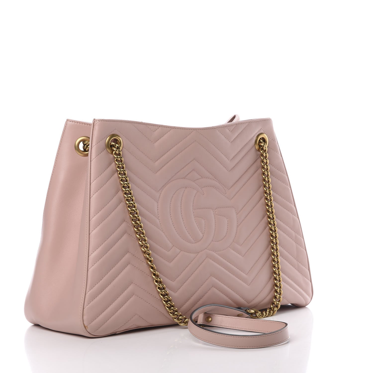 Gucci Calfskin Matelasse Medium GG Marmont Shoulder Tote Bag Perfect Pink 3 of 13